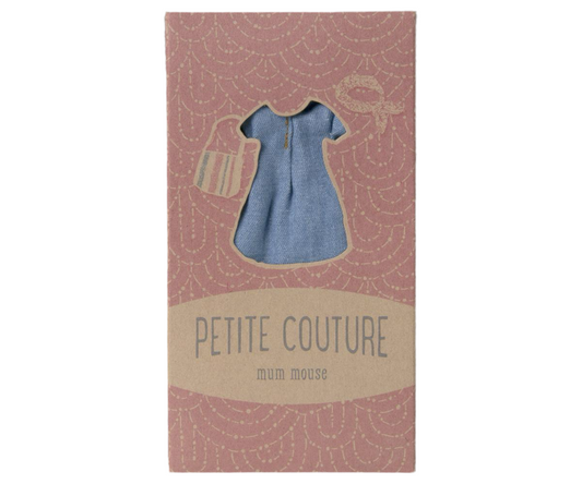 Maileg Denim Dress and Bag, Mum Mouse
