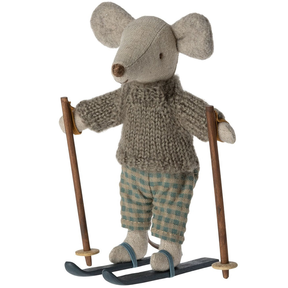 Maileg Winter Ski Mouse Big Brother - Grey