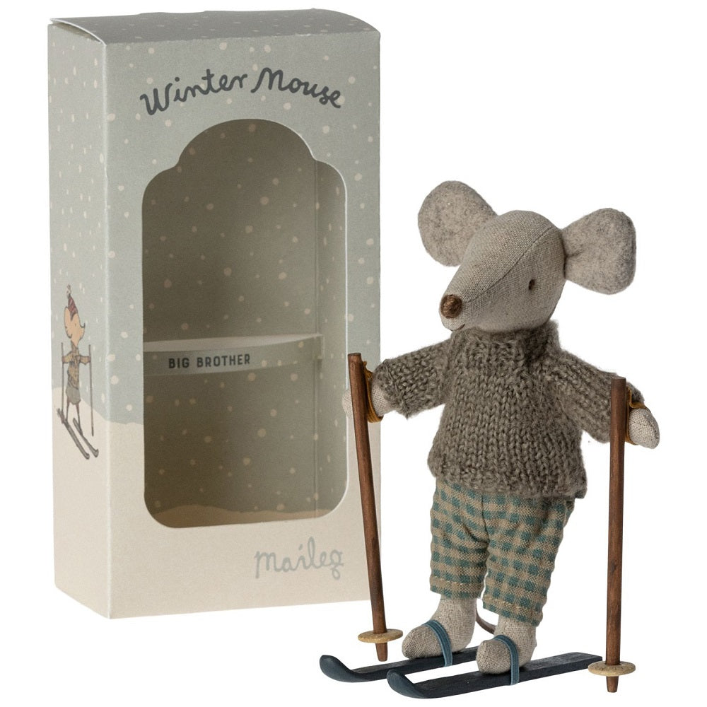 Maileg Winter Mouse with Ski Set, Big Brother