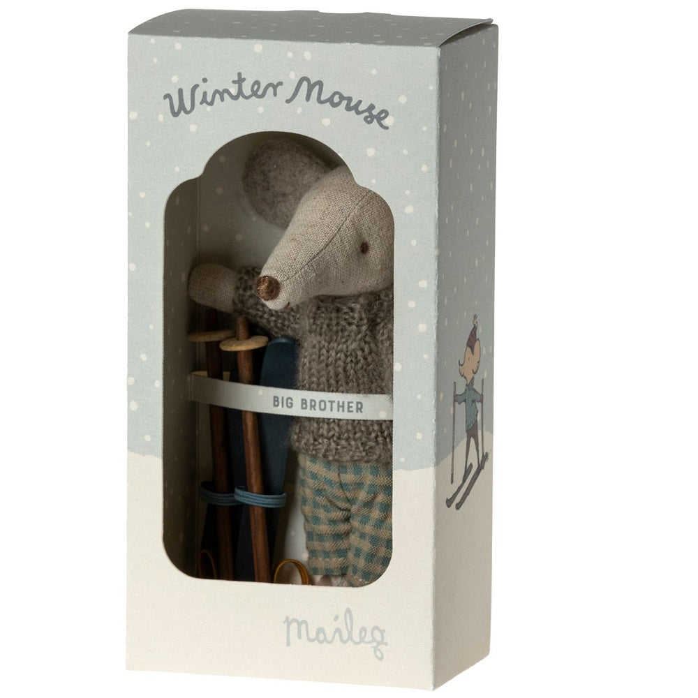 Maileg Winter Mouse with Ski Set, Big Brother