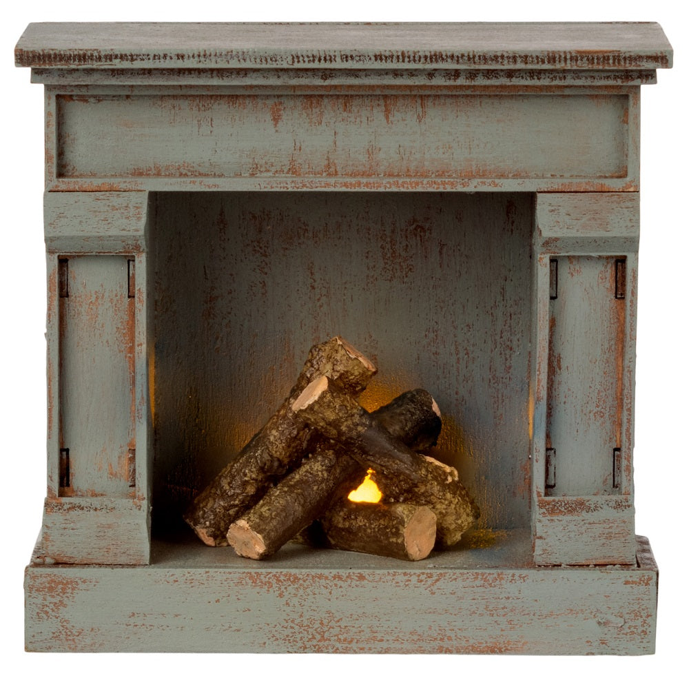Maileg Fireplace - Vintage Blue