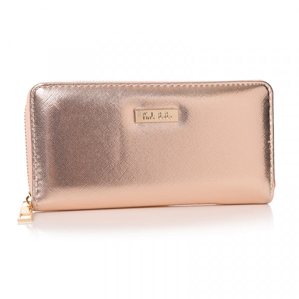 Ta Da Rose Gold Metallic Zip Purse