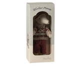 Maileg Winter Mouse with Ski Set, Mum - Red