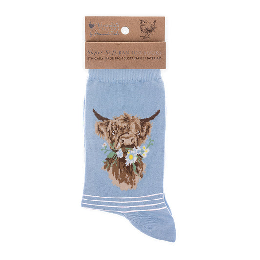 Wrendale ‘Daisy Coo’ Highland Cow socks