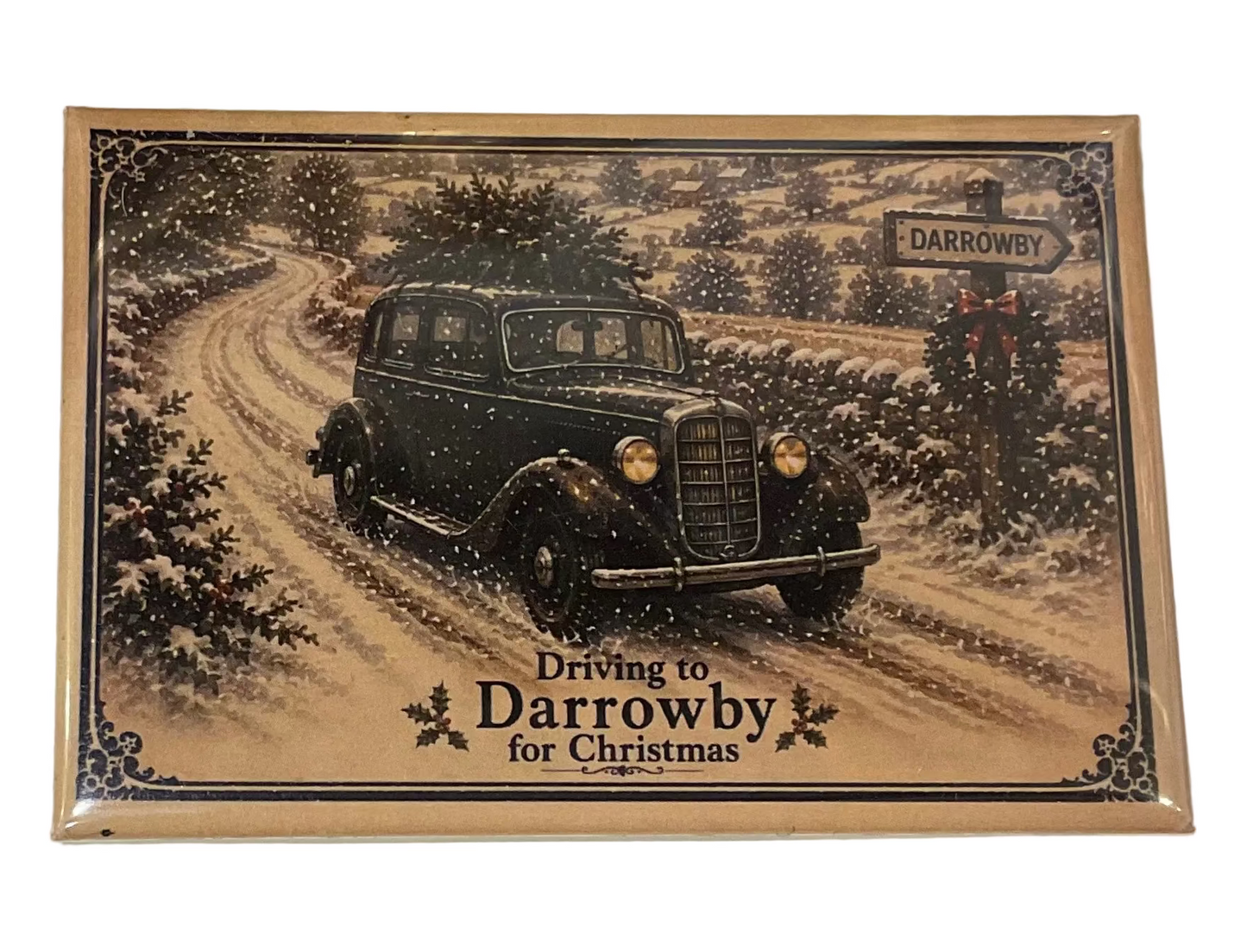 All Creatures Great and Small Driving to Darrowby Christmas Magnet