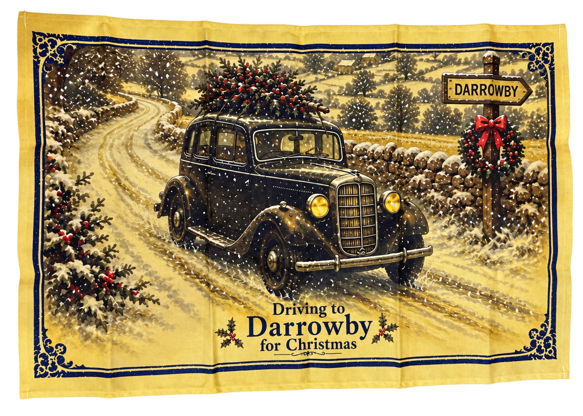 All Creatures Great and Small Driving to Darrowby Tea Towel