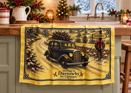 All Creatures Great and Small Driving to Darrowby Tea Towel