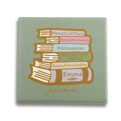 Jane Austen Books Ceramic Coaster