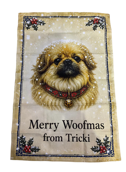 All Creatures Great and Small Merry Woofmas Tea Towel