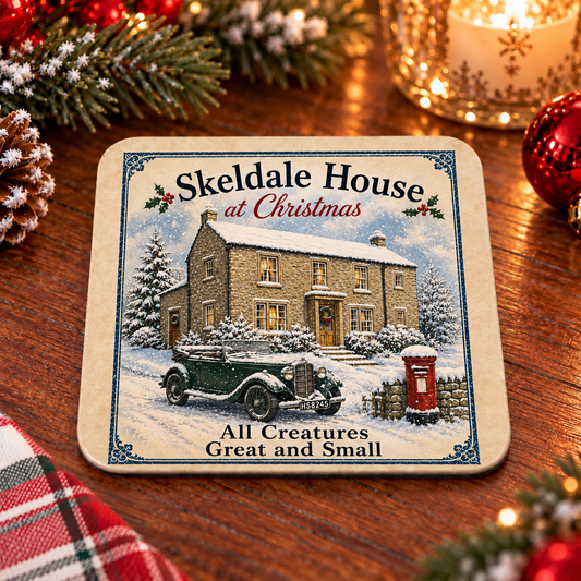 All Creatures Great and Small Skeldale House Christmas Coaster