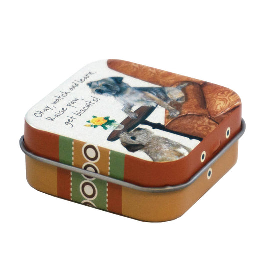 Border Terrier ‘Raise Paw’ Mini Tin