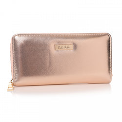 Ta Da Rose Gold Metallic Zip Purse