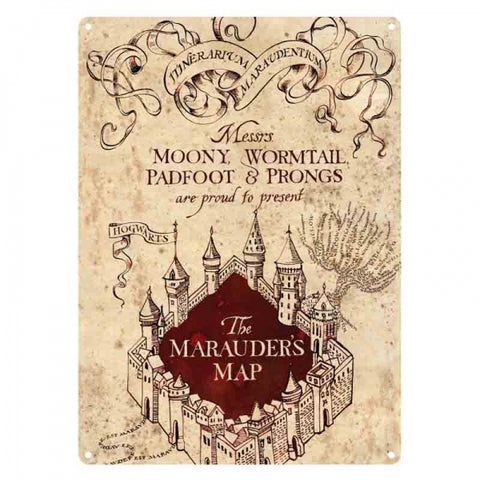 Harry Potter Marauders Map A5 Metal Sign