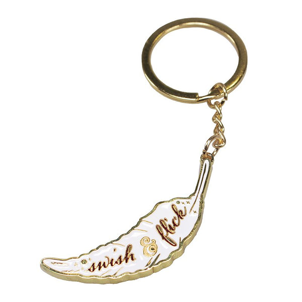 Harry Potter Swish and Flick Feather Metal Keyring