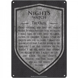 Game Of Thrones Nights Watch A5 Tin Sign