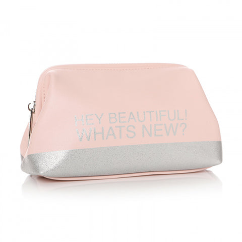 'HEY BEAUTIFUL! WHATS NEW' COSMETIC BAG