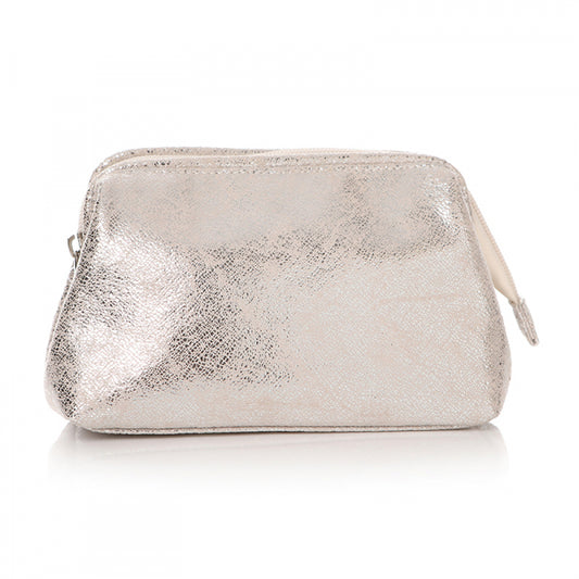Ta Da Silver Metallic Cosmetic Bag