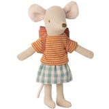 Maileg Tricycle Mouse, Big Sister with Bag - Old Rose