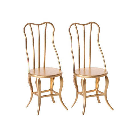 Maileg Gold Vintage Chair Micro - Set of 2