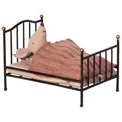 Maileg Vintage Bed, Mouse - Anthracite