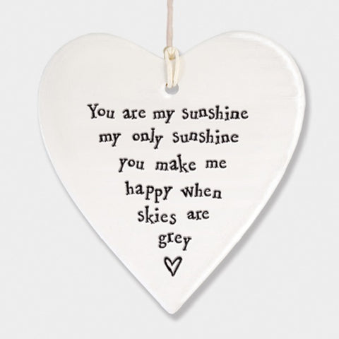 You Are My Sunshine Ceramic Heart
